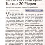 Abenteuer und Spaß für nur 20 Piepen - Offenburger Tageblatt 24.08.2012